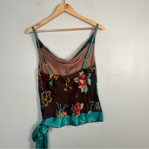 Vintage Y2K cowl neck silk Hale Bob top with tie at hip size small - Picture 6 of 7